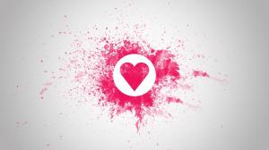 Red love heart-shaped wallpaper thumb