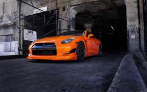 Nissan GT-R R35 Orange Car Tuning wallpaper thumb