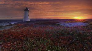 Awesome Lighthouse At Sunset Lscape wallpaper thumb