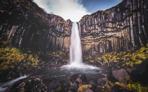 Waterfalls, cliff, rocks wallpaper thumb