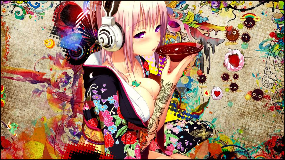Anime girls, headphones, colorful, short hair, japanese girl wallpaper,anime girls HD wallpaper,headphones HD wallpaper,colorful HD wallpaper,short hair HD wallpaper,japanese girl HD wallpaper,1920x1080 wallpaper