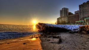 Morning On A Frozen City Shore Hdr wallpaper thumb