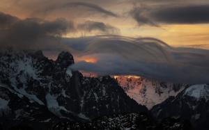 Landscape, Nature, Mountain, Sunrise, Alps, Clouds, Snowy wallpaper thumb