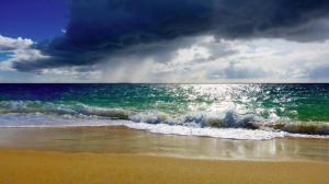 Beach, Sea, Wave, Clouds, Water, Nature wallpaper thumb