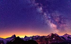 Switzerland, the Alps, beautiful night, sky, stars wallpaper thumb