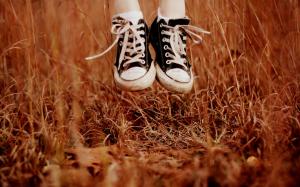 Canvas shoes, Converse, Grass, Jumping wallpaper thumb