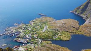 Coastal Village In Norway From Up High wallpaper thumb