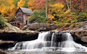 Autumn Forest And Waterfall wallpaper thumb