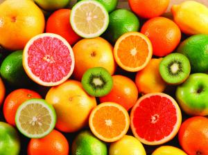 Delicious fruit, oranges and kiwi fruit wallpaper thumb