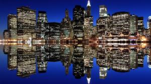 Manhattan Reflected At Night wallpaper thumb
