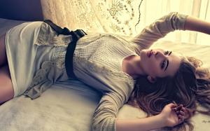 Scarlett Johansson, Actress, Lying, Blonde, Dress wallpaper thumb