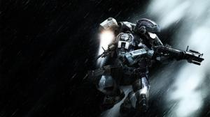 Halo, Video Games, Raining, Equipment, Armor, Helmet wallpaper thumb