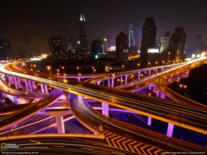Buildings Skyscrapers Freeway Highway Shanghai Timelapse Night Roads Images wallpaper thumb
