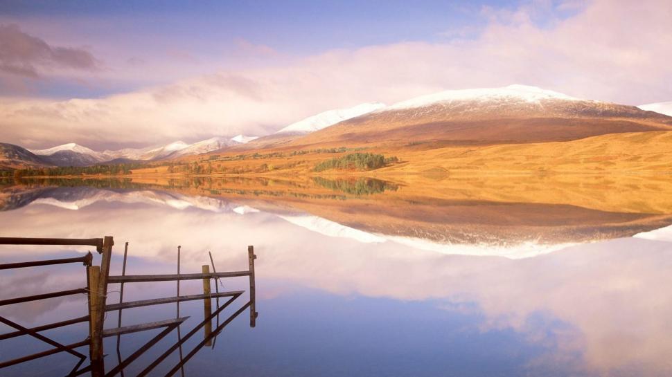 Loch Tulla Argyll Scotl wallpaper,mountain HD wallpaper,lake HD wallpaper,fence HD wallpaper,clouds HD wallpaper,nature & landscapes HD wallpaper,1920x1080 wallpaper