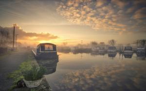 River Boat On Morning Sunshine wallpaper thumb