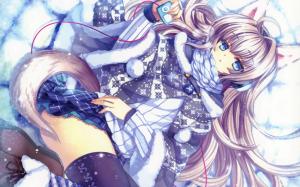 Anime Girl, Tail, Animal Ears, Original Characters, Winter, Anime wallpaper thumb