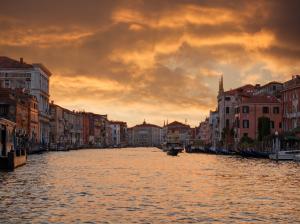 Venice, Italy, houses, city, river, evening, boats, dusk wallpaper thumb