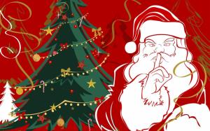 santa claus, hand, quiet, tree, christmas, holiday wallpaper thumb