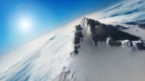 Sun Mountain Snow Clouds HD wallpaper thumb