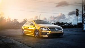 Gold, Volkswagen, Passat, Car, Sun Rays wallpaper thumb