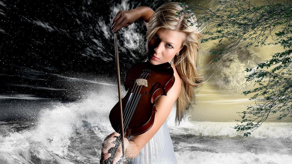 Passion For Music wallpaper,nature HD wallpaper,violin HD wallpaper,girl HD wallpaper,fantasy HD wallpaper,3d & abstract HD wallpaper,1920x1080 wallpaper