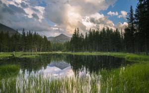 USA, California, mountains, forest, lake, reflection wallpaper thumb