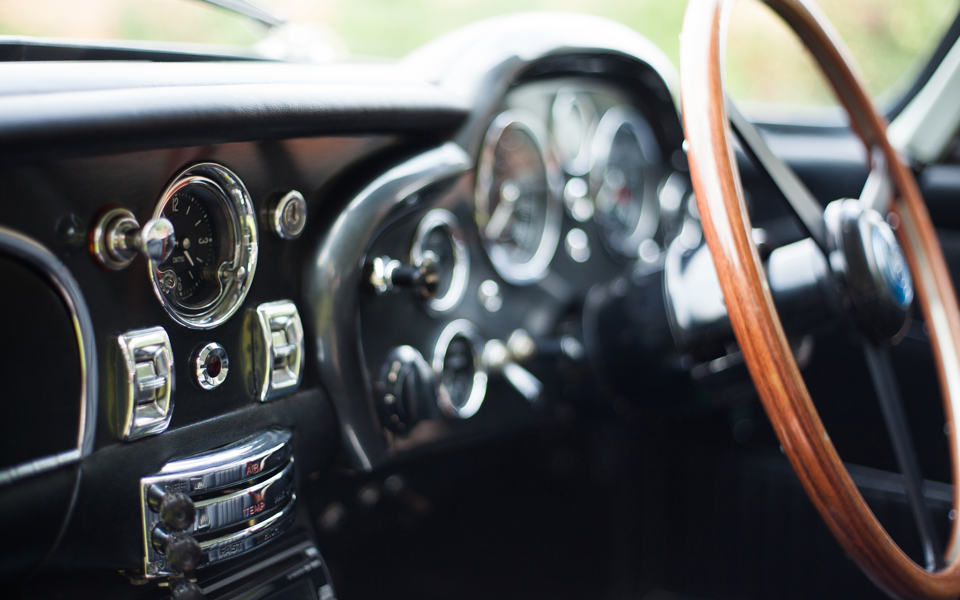 Aston Martin Classic Car Classic Db5 Interior Macro Gauges Steering Wheel Hd Wallpaper Cars Wallpaper Better