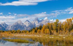 Grand Teton National Park, Wyoming, USA, mountains, river, trees, autumn wallpaper thumb
