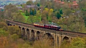 Miniature Steam Train On A Bridge wallpaper thumb