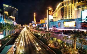 Las Vegas, City, Night, Roads, Lights, Buildings wallpaper thumb