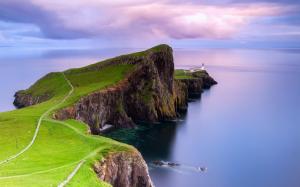 Scotland, Neist point, lighthouse, dawn, coast wallpaper thumb