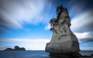 New Zealand, Cathedral Cove, sea, rocks, island, blue sky wallpaper thumb