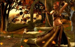 Archer Girl In Autumn Forest wallpaper thumb