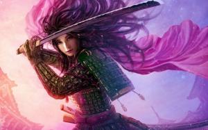 Asian warrior woman wallpaper thumb