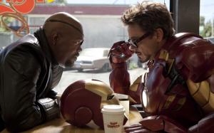 Iron Man Robert Downey Jr Samuel L Jackson Nick Fury Marvel HD wallpaper thumb