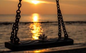 Swing Flower Evening Sunset Sea Mood wallpaper thumb
