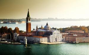 Buildings San Giorgio Maggiore Venice Ocean HD wallpaper thumb