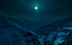 Clear sky over the snowy mountains wallpaper thumb