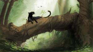 Panther Jungle Drawing HD wallpaper thumb