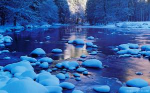 Frozen Merced River Yosemite California US wallpaper thumb