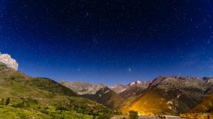 Mountain Landscape Night Stars HD wallpaper thumb