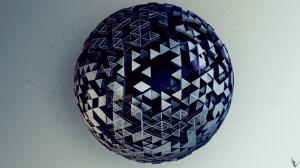 Digital Art, Sphere, Ball, 3D, Geometry, Triangle, CGI, Gradient, Render, Lines wallpaper thumb