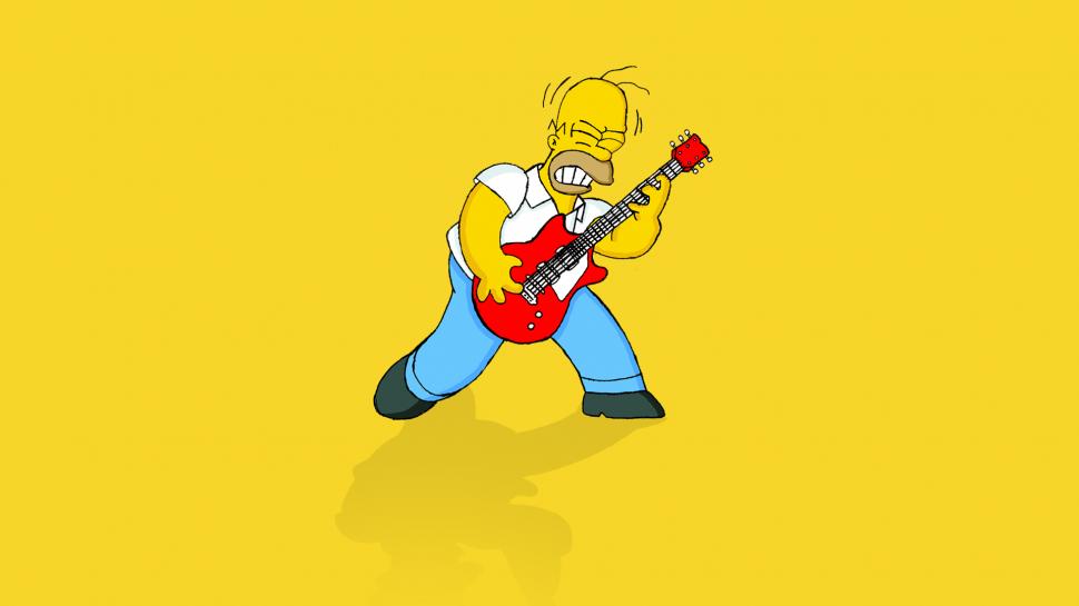 Homer The Simpsons Yellow Guitar HD wallpaper,cartoon/comic HD wallpaper,the HD wallpaper,yellow HD wallpaper,guitar HD wallpaper,simpsons HD wallpaper,homer HD wallpaper,1920x1080 wallpaper