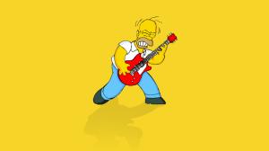 Homer The Simpsons Yellow Guitar HD wallpaper thumb