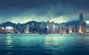 Hong Kong skyline wallpaper thumb