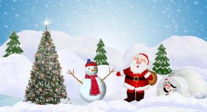 tree, santa claus, snowman, penguin, snow, winter, new year wallpaper thumb