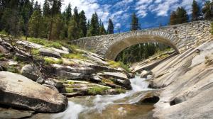 Wonderful Stone Bridge Over Mountain Stream wallpaper thumb