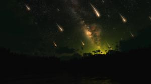 Asteroids Dark Galaxy Night Meteor Shower HD wallpaper thumb