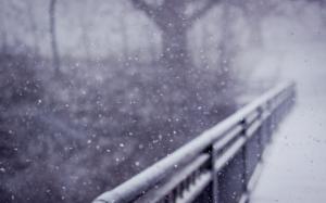 Snow Winter Blur Fence HD wallpaper thumb