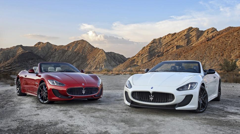 Two Maserati GranCabrio supercars wallpaper,Two HD wallpaper,Maserati HD wallpaper,Supercar HD wallpaper,2560x1440 wallpaper